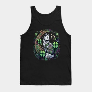 Funny cat shamrock ,cat lover Tank Top